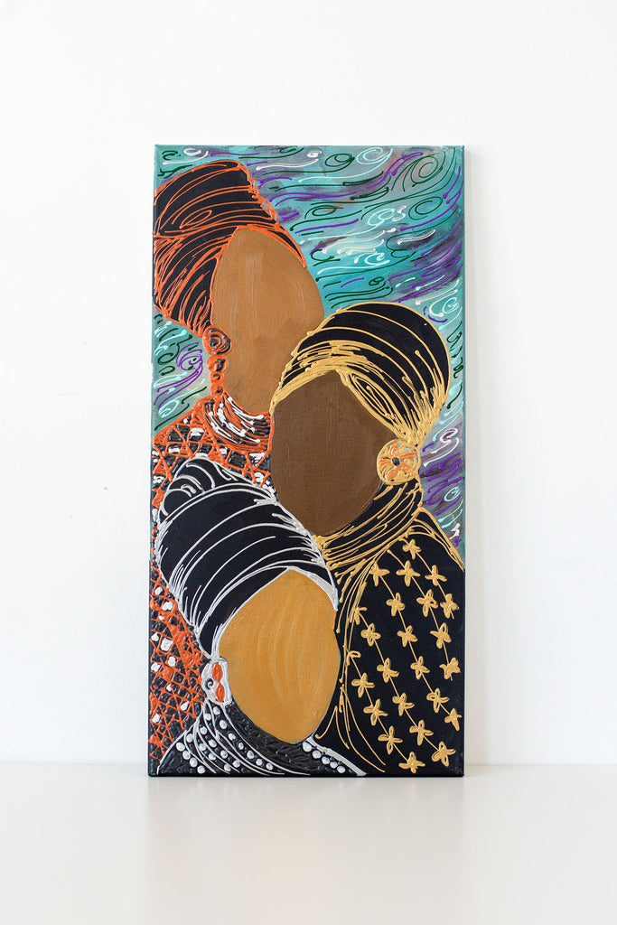 A painting of three women in turbans