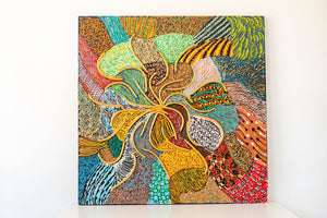African Summer : Mized Media Art (36 x 36 inches)