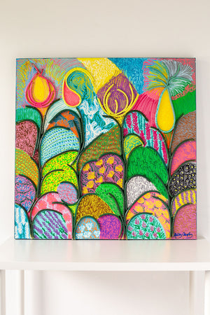 Spring Abstraction (36 x 36 inches)